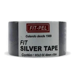 FITA ADESIVA SILVER TAPE PRETA 48MMX5M - FITPEL