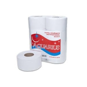 PAPEL HIGIENICO ROLAO BCO -AQUARIUS-EMB.VERM.-PC.08UNX130M