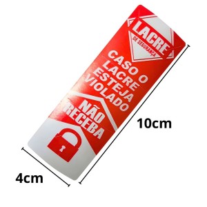 ETIQUETA LACRE SEGURANCA VERMELHA / PRETA 100X35MM RL. C/500UN - FITA CREL