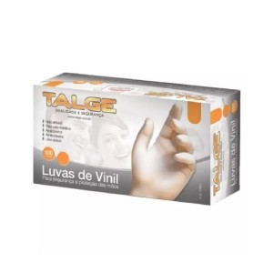 LUVA DE VINIL SEM PO TAM. M CX C/100UN - TALGE